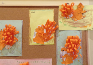 "Wiewiórka na drzewie" - prace plastyczne dzieci z grupy 3