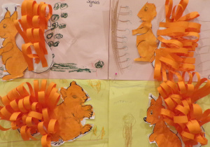 "Wiewiórka na drzewie" - prace plastyczne dzieci z grupy 3